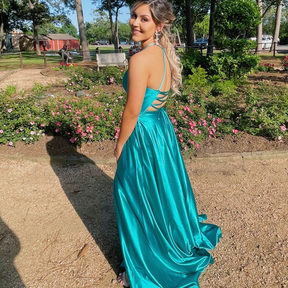 Teal Prom Dress - Picture 2 of 2